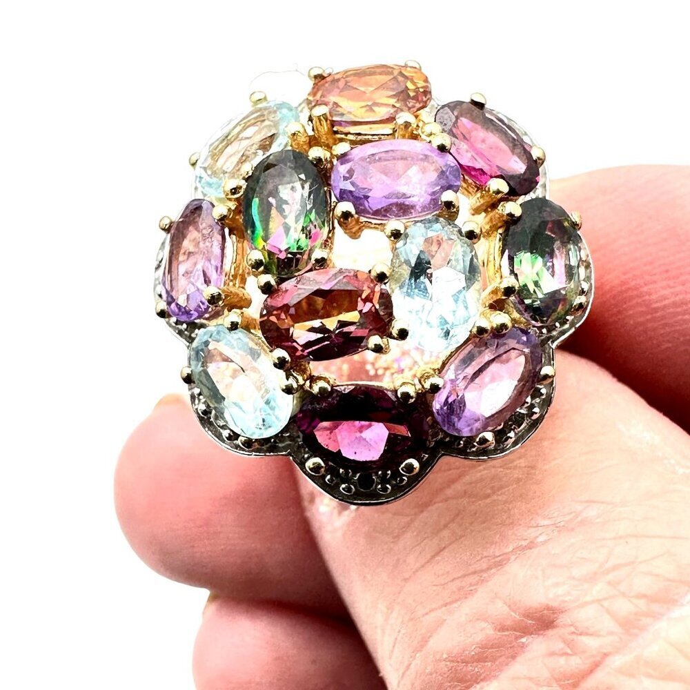 CID Clyde Duneier Womens Ring Sterling Silver Multi Gemstone Alexandrite Size 9